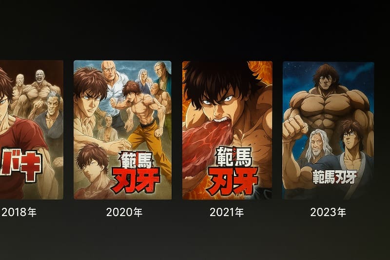 Netflixで見れる刃牙のアニメ作品一覧