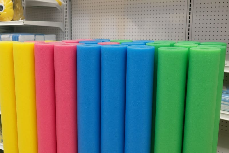 プールスティックの売り場はどこ?