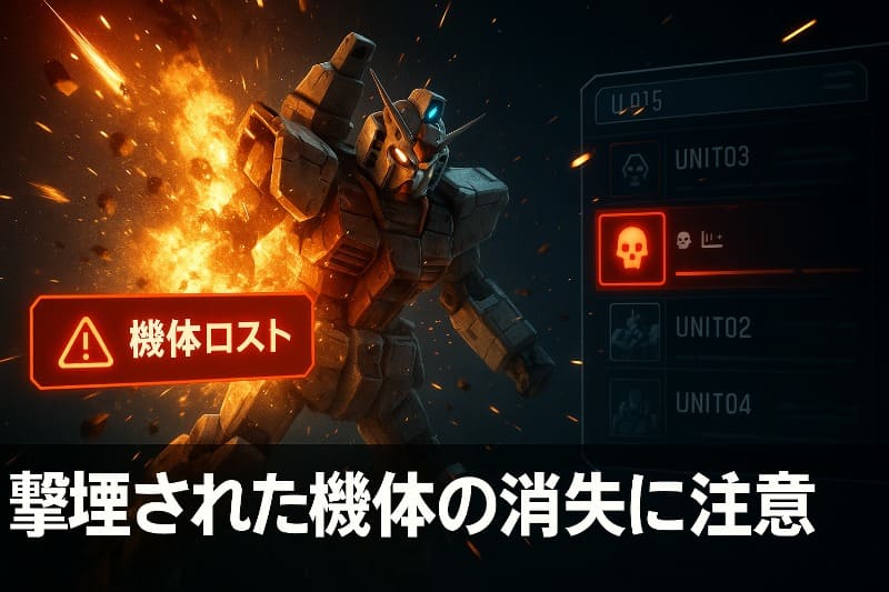 g ジェネジェネシス取り返しのつかない要素。撃墜された機体の消失に注意