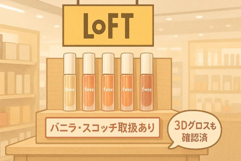 fwee 3dボリューミンググロス どこで売ってる。ロフト取扱店で買えるfwee商品とは