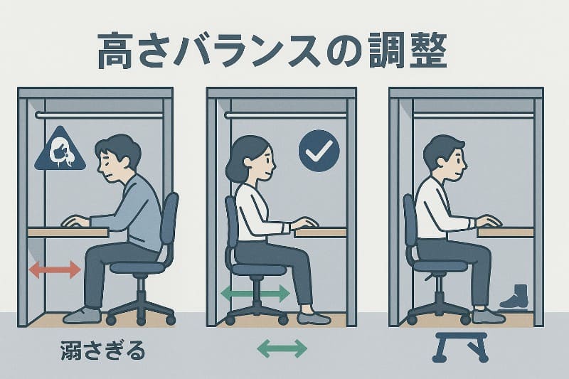 押入れデスクの高さと椅子の調整ポイント