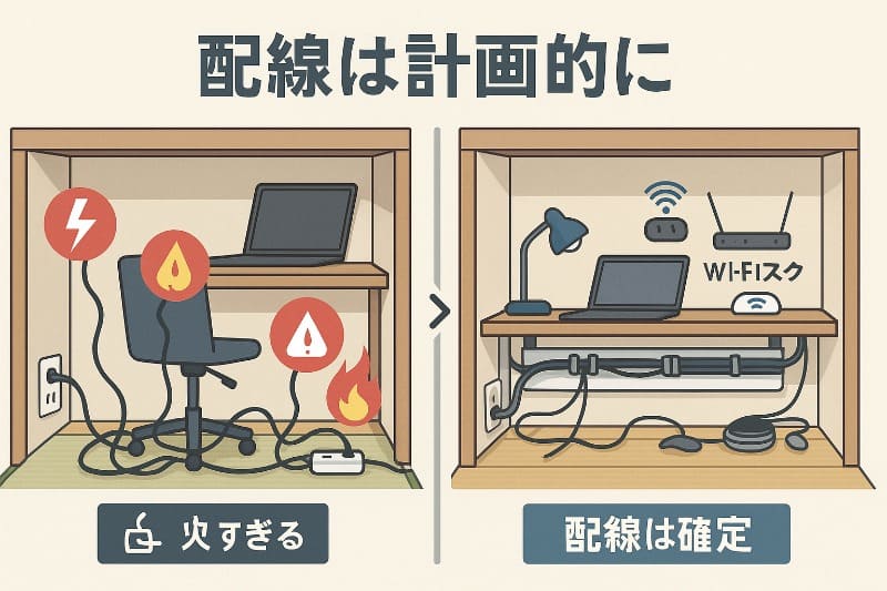 押入れデスクは配線トラブルが起きやすい？