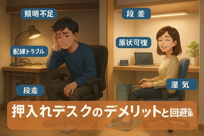 押入れデスクのデメリットを徹底解説｜後悔しない工夫と回避法