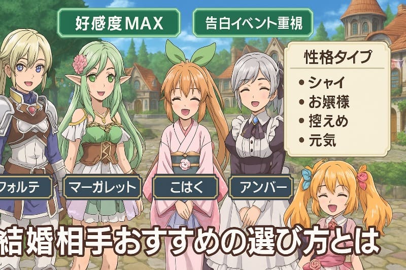ルーンファクトリー4 取り返しのつかない要素。結婚相手おすすめの選び方とは