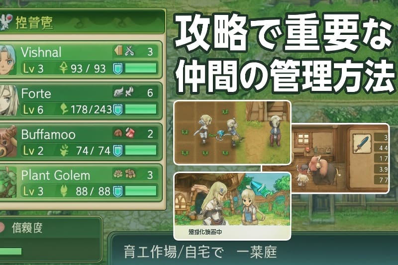 ルーンファクトリー4 取り返しのつかない要素。攻略で重要な仲間の管理方法