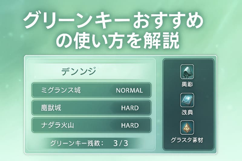 アナデン アナダン周回 おすすめ。グリーンキーおすすめの使い方を解説