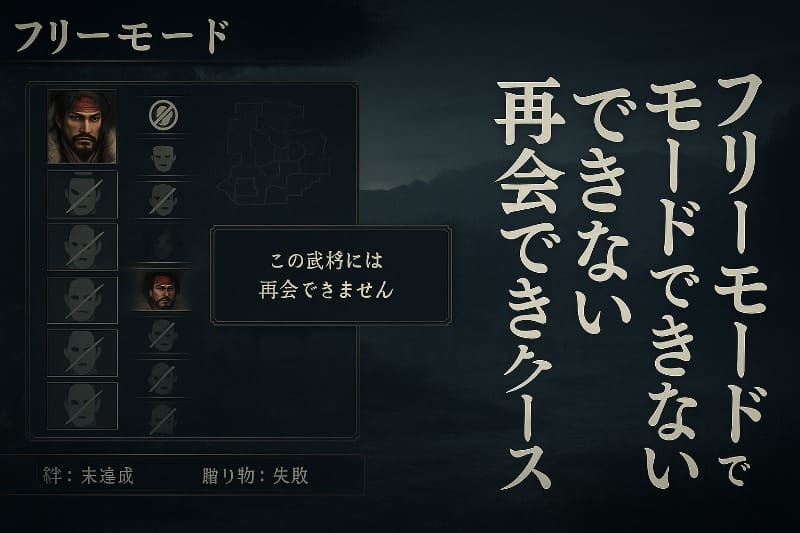 戦国無双 真田丸 取り返しのつかない要素。フリーモードでも再会できないケース