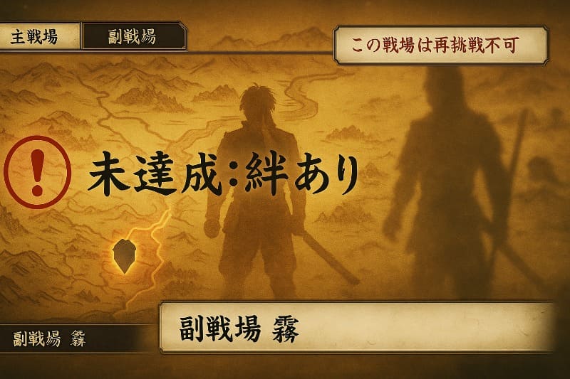 戦国無双 真田丸 取り返しのつかない要素。副戦場のやり忘れによる絆取り逃し