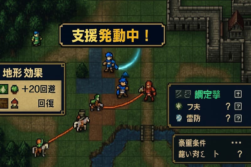 ファイアーエムブレム紋章の謎 取り返しのつかない要素。攻略に役立つ支援効果と地形効果の活用法