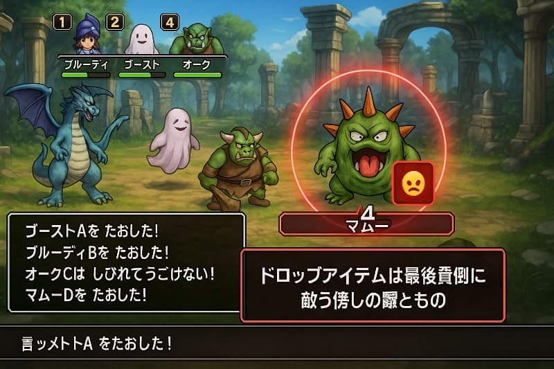 ドラクエ5 取り返しのつかない要素。ドロップと最後に倒す順番の判定ルール解説