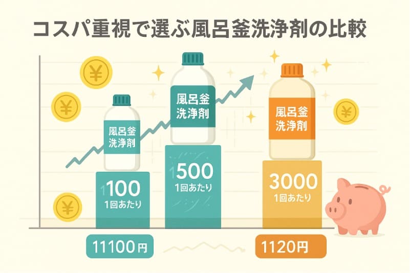 コスパ重視で選ぶ風呂釜洗浄剤の比較