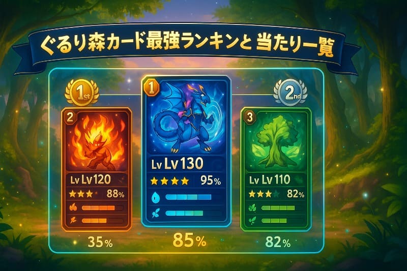 ぐるり森カード最強ランキングと当たり一覧