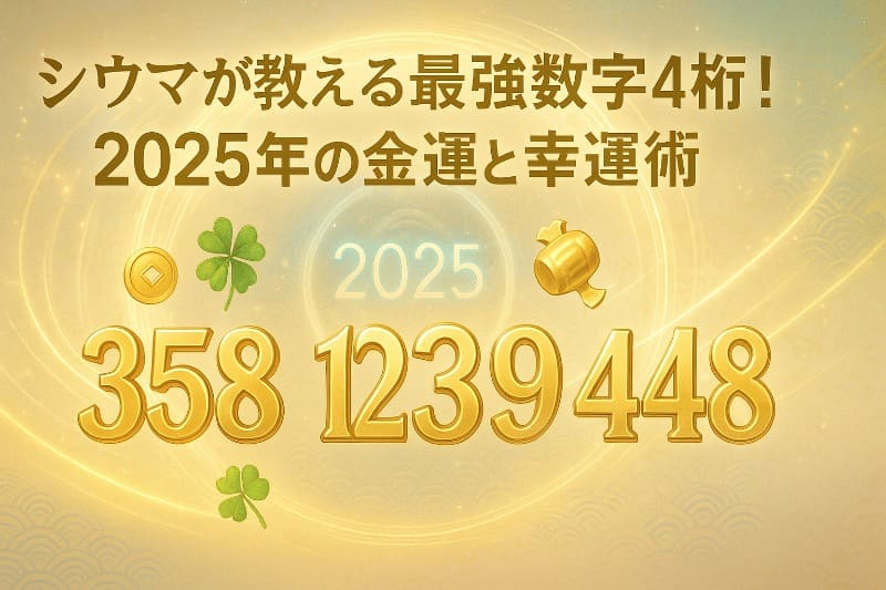 シウマが教える最強数字4桁！2025年の金運と幸運術