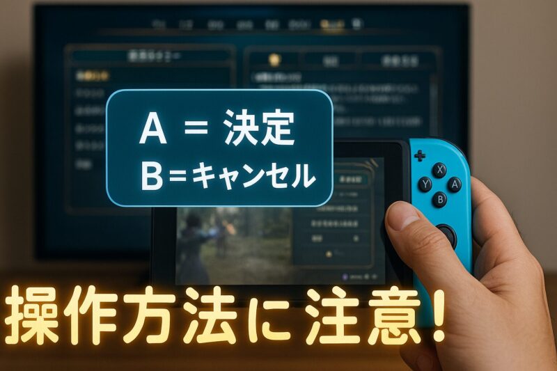Switch版の基本操作方法に注意すべき理由