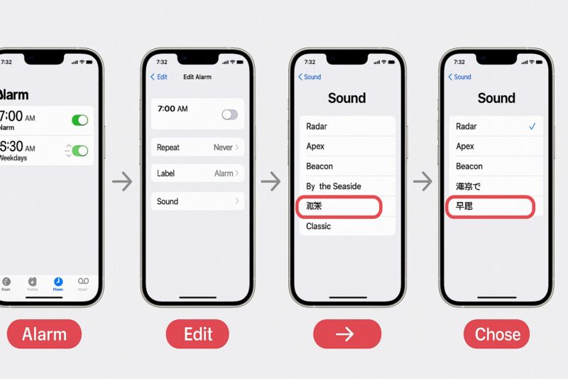 iPhoneアラーム音の変更手順を解説