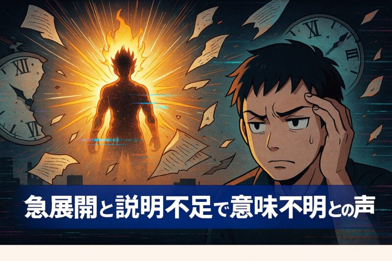 急展開と説明不足で意味不明との声