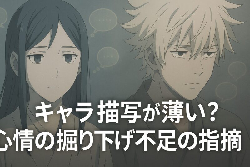キャラ描写が薄い?心情の掘り下げ不足の指摘
