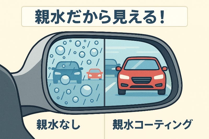 サイドミラーに親水コーティングが最強な理由