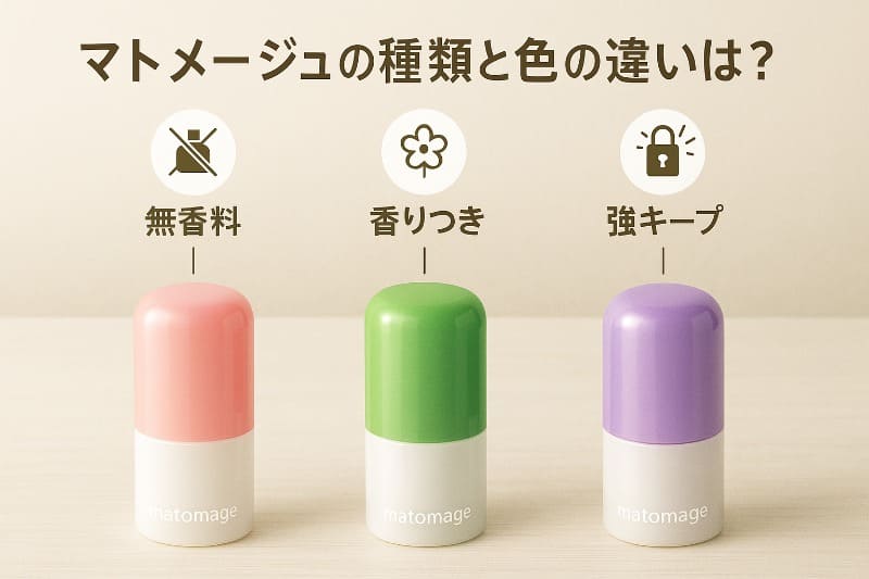 マトメージュの種類と色の違いは?