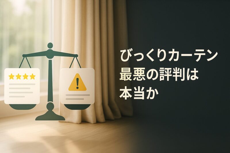alt="びっくりカーテン最悪の評判が本当かを解説する比較イメージ画像"
