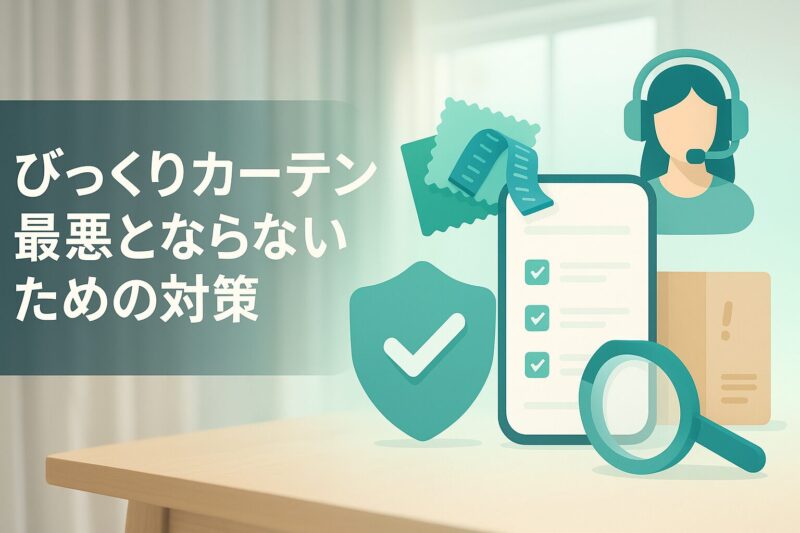 alt="びっくりカーテン最悪とならないための対策を示す安全とサポートのイメージ"