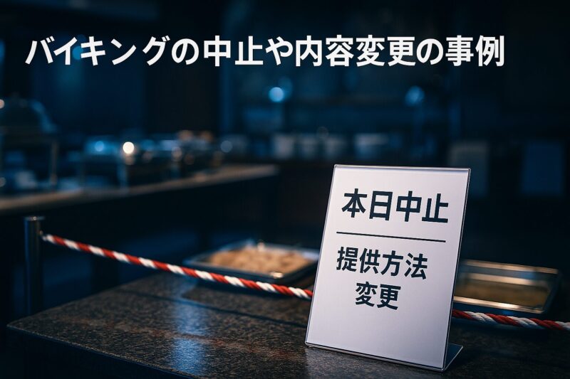 バイキングの中止や内容変更の事例