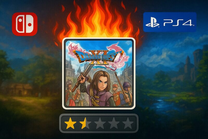 alt="ドラクエ11sがひどいと言われる背景を示すイラスト スイッチ版とPS4版の映像比較と炎上演出"