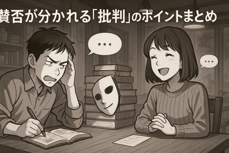 賛否が分かれる「批判」のポイントまとめ