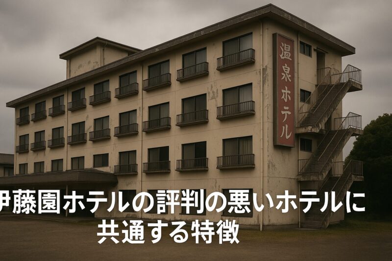 伊藤園ホテルの評判の悪いホテルに共通する特徴