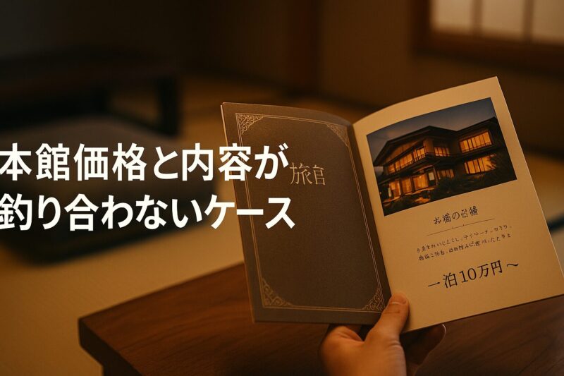 本館価格と内容が釣り合わないケース