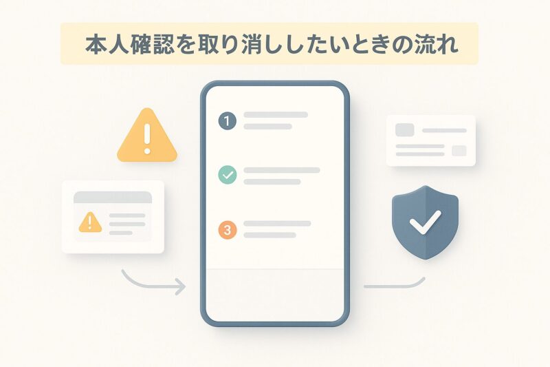 alt="paypay本人確認を取り消ししたいときの流れを示す手続き図"