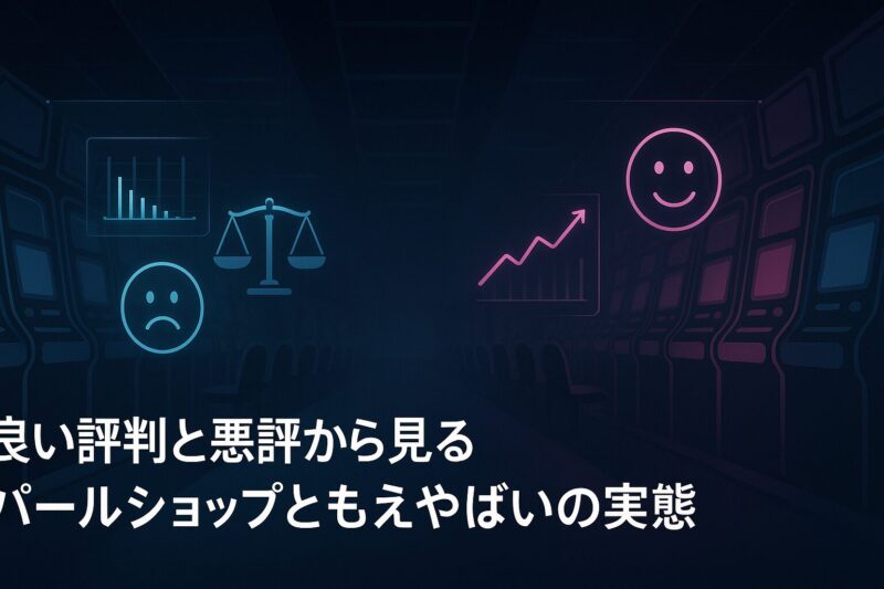 パールショップともえやばいの実態を良い評判と悪評の対比で示す通路イメージ