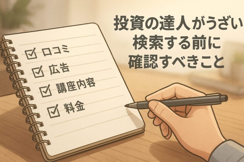 投資の達人がうざいと検索する前に確認すべきこと