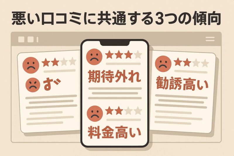 悪い口コミに共通する3つの傾向