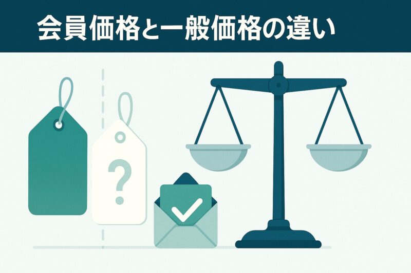 アルソアの会員価格と一般価格の違いを比較するイメージ  
