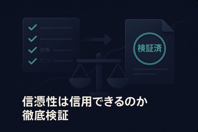 ダイヤモンドオンラインの記事の信憑性を検証するチェックリストと検証済みスタンプの図

