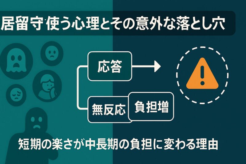 alt="居留守を使う心理とその意外な落とし穴を示す分岐フロー図のイメージ"
