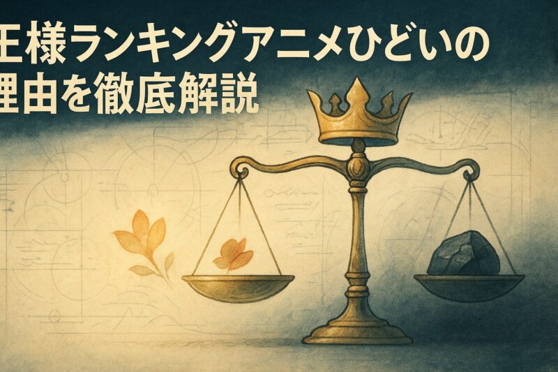 王様ランキングアニメひどいの理由を解説する天秤のイメージイラスト