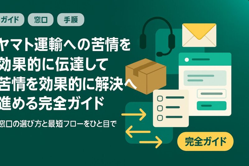 ヤマト運輸への苦情を効果的に伝達して苦情を効果的に解決へ進める完全ガイド