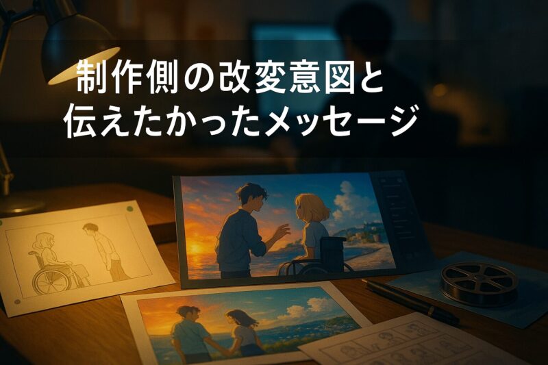 ジョゼと虎と魚たちアニメ制作側の改変意図と伝えたかったメッセージを表す制作デスクの画像