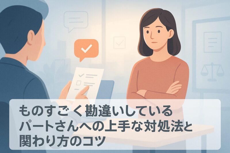 ものすごく勘違いしているパートさんへの上手な対処法と関わり方のコツ